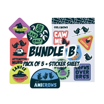 [WBUC] SG CROWS Waterproof Stickers - Bundle B